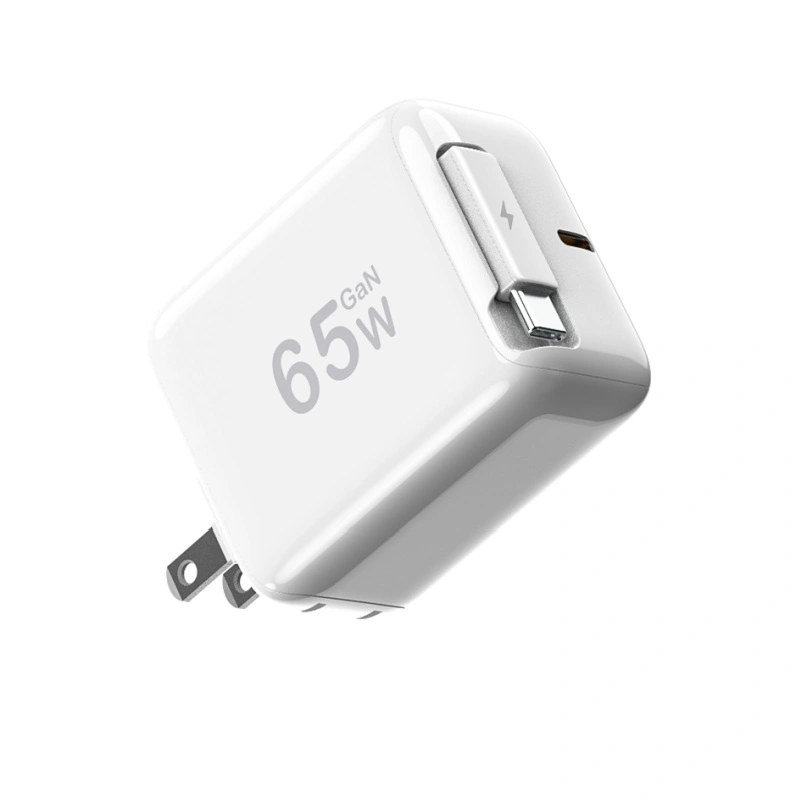 Polnilnik 65 W PD z vlečnim kablom USB c