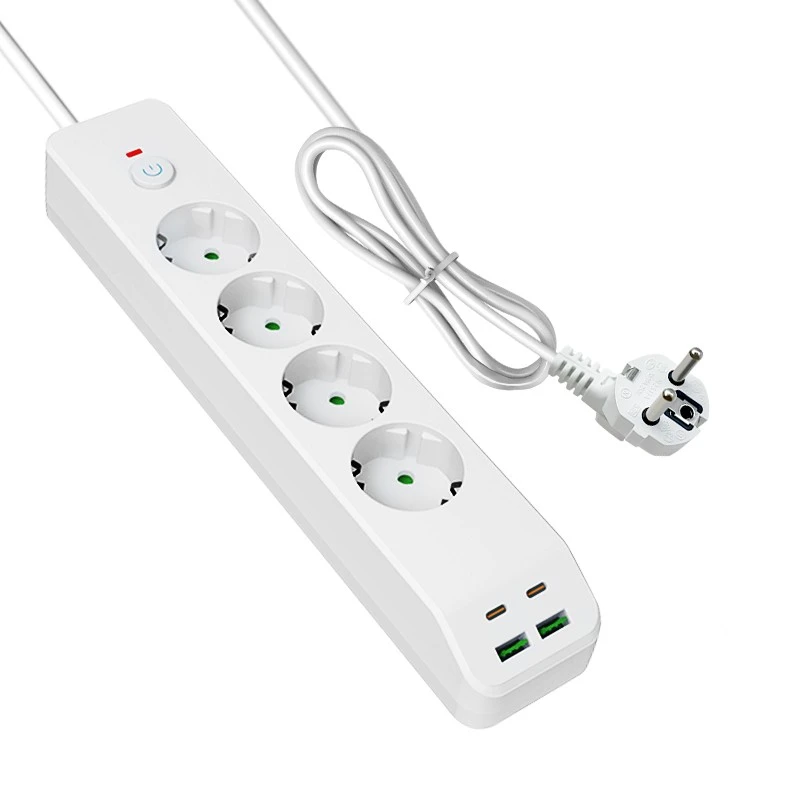 Napajalni razdelilnik EU za hitro polnjenje s 4 AC in 4 USB