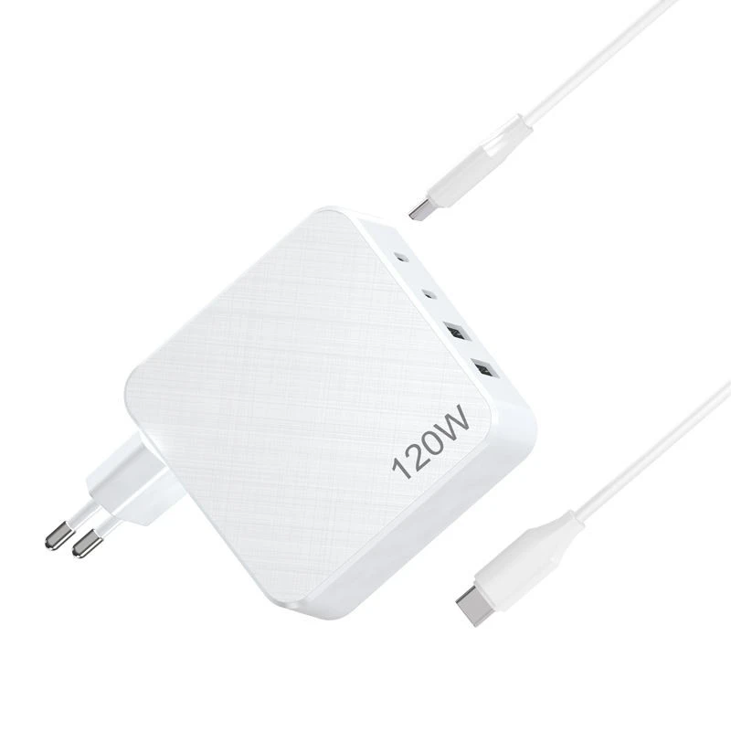 Stenski polnilnik z več vrati za prenosni računalnik 120 W GaN USB C polnilnik